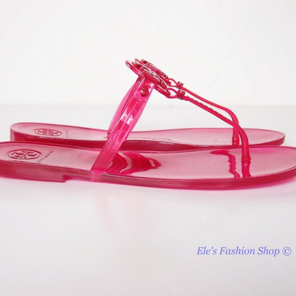 🥰 New In Box Tory Burch Jelly Mini Miller Sandal Red Orange US 8 9 AUTHENTIC - Picture 10 of 16